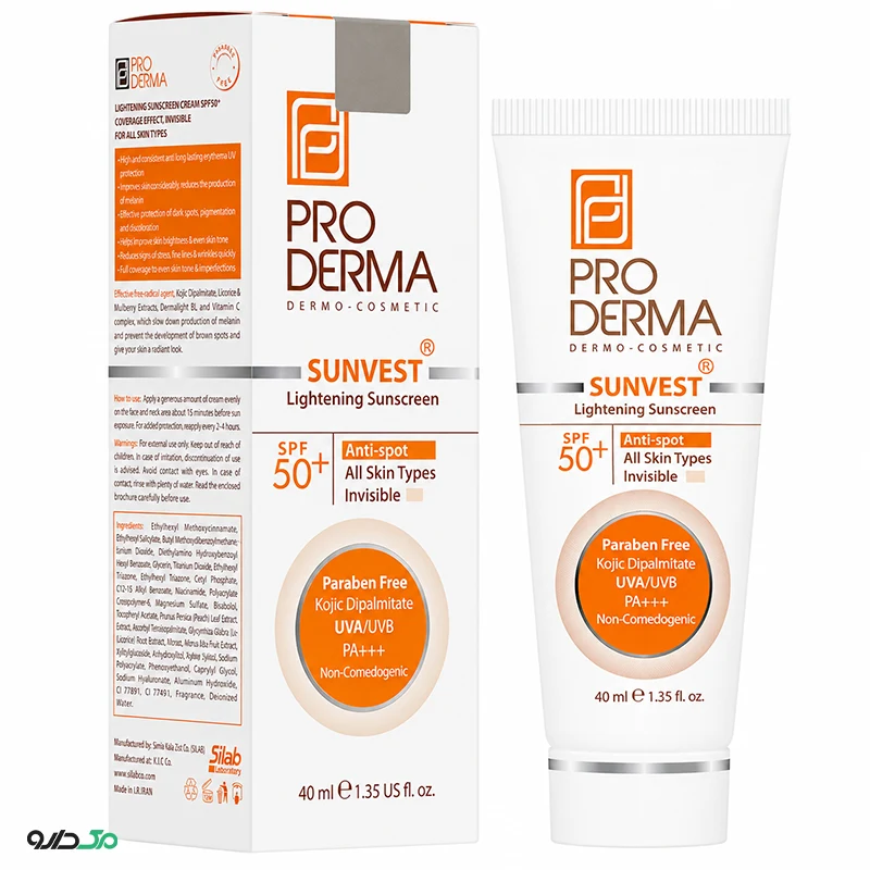 کرم ضد آفتاب روشن کننده سان وست پرودرما SPF50